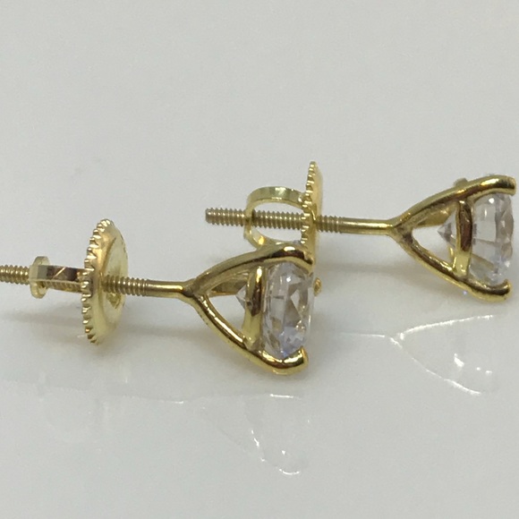 @danglina Jewelry - Lab created sterling silver martini studs 3 carat
